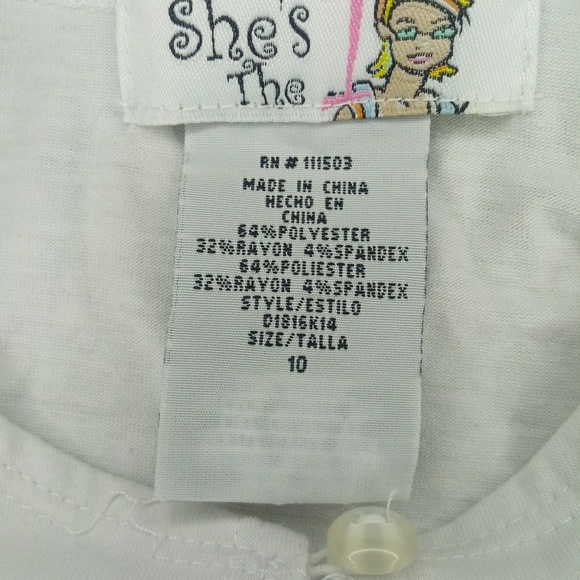 White Cardigan with black flower - Picture 3 of 4